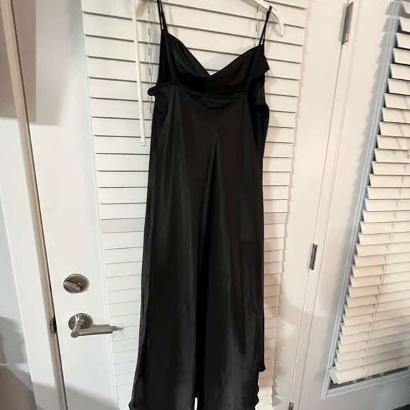 Black Bebe Satinish Slip Dress-Size Large - Picture 3 of 3